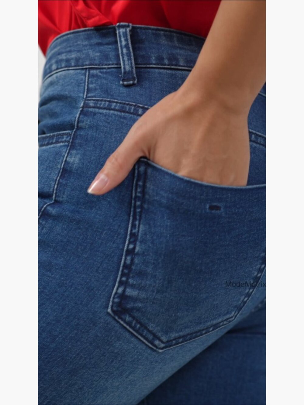 Mid Rise Stretchy Bootcut Flare Jeans Denim Pants - Picture 7 of 7